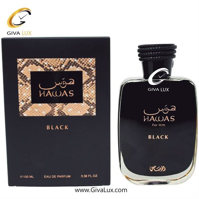  ادو پرفیوم  مردانه رصاصی | Rasasi اورجینال مدل Hawas Black | هوس بلک حجم  100 میل
